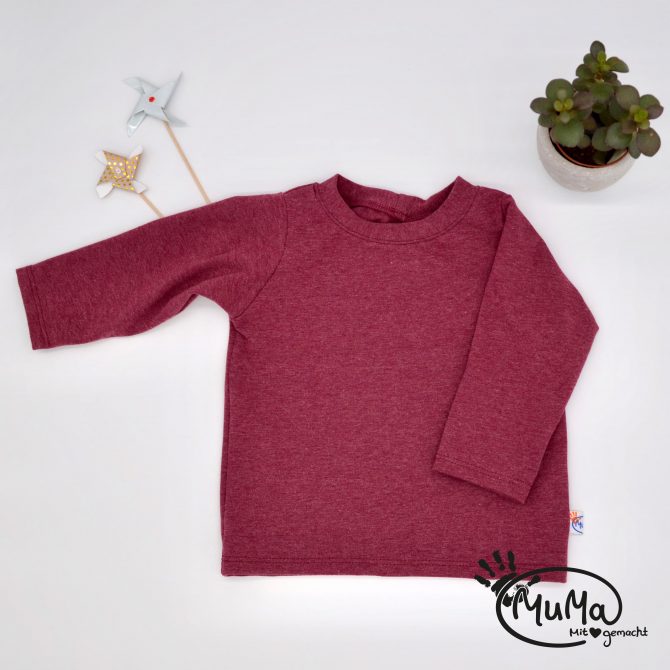 Langarm - Bio-Jersey Bordeaux