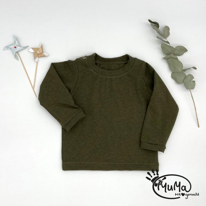 Langarm - Bio-Jersey Khaki