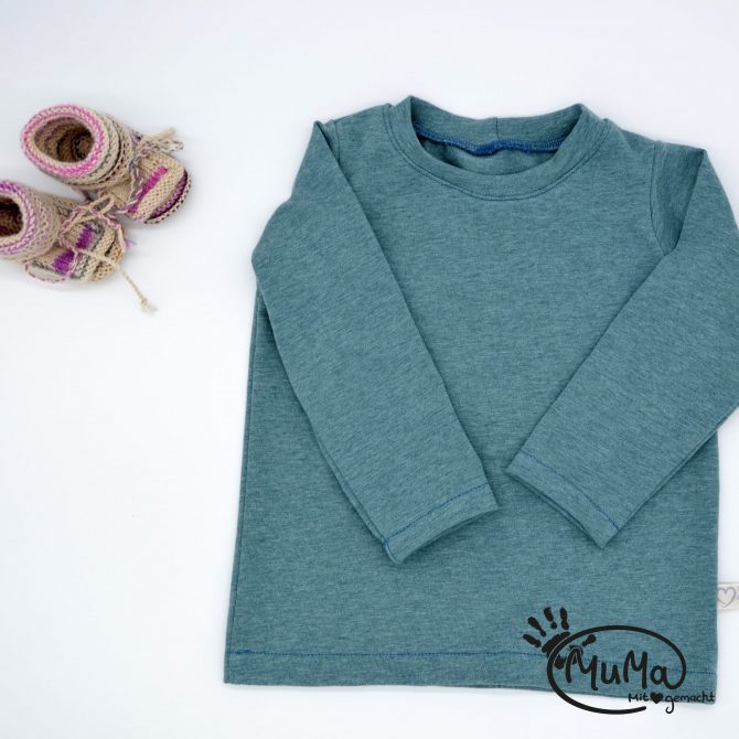 Langarm - Bio-Jersey rauchblau