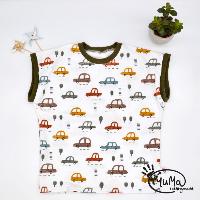 Oversized Shirt - Bio-Jersey Auto mit Bund khaki