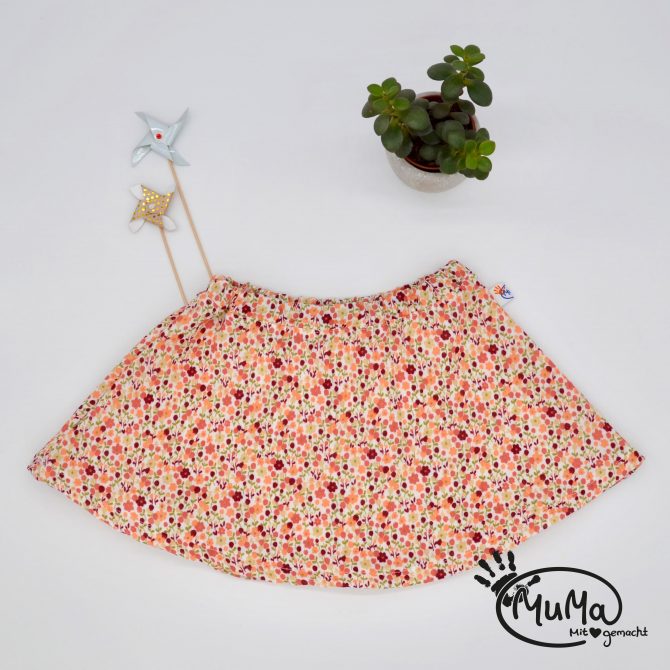 Rock - Musselin GOTS, Mini Blumen