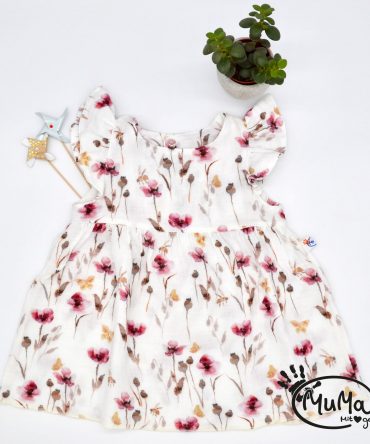 Sommerkleid - Musselin Ökotex Standard 100, Mohnblume