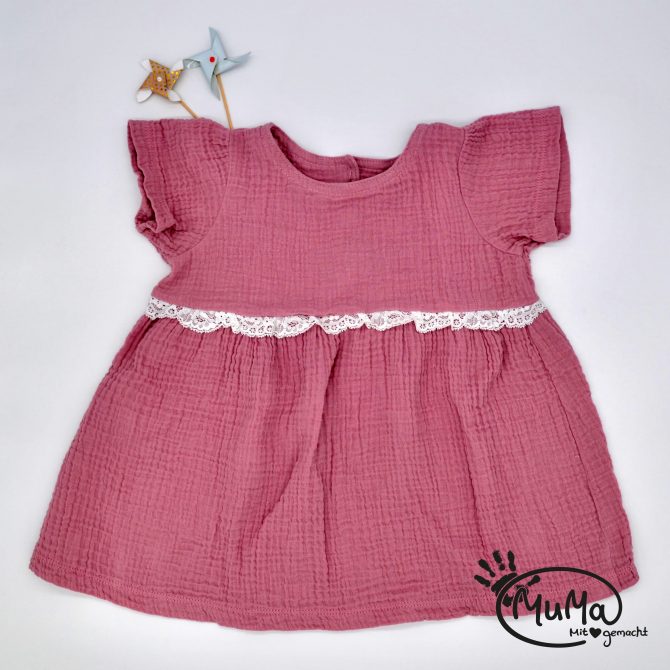 Sommerkleid - Musselin Ökotex Standard 100, rosa