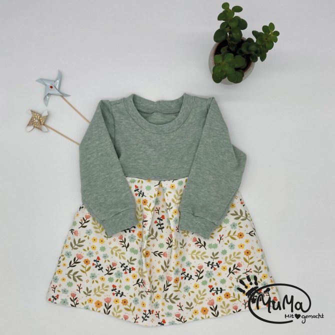 Basickleid - Bio-French-Terry Mint Flowergarden
