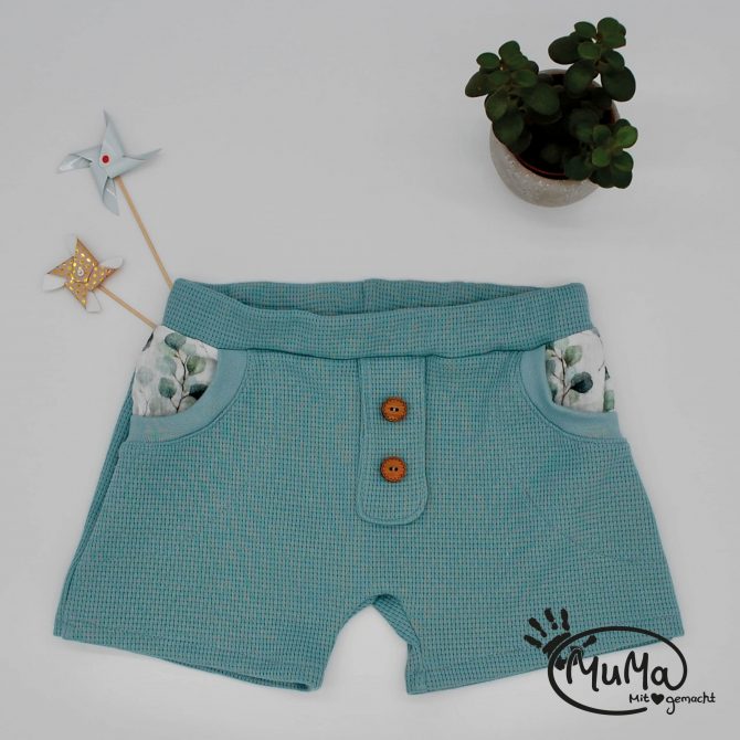 Kurze Pumphose Waffel Jersey Mint