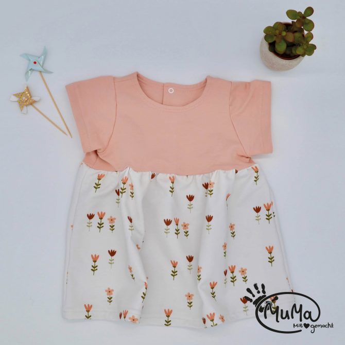 Sommerkleid French Terry Apricot Blume