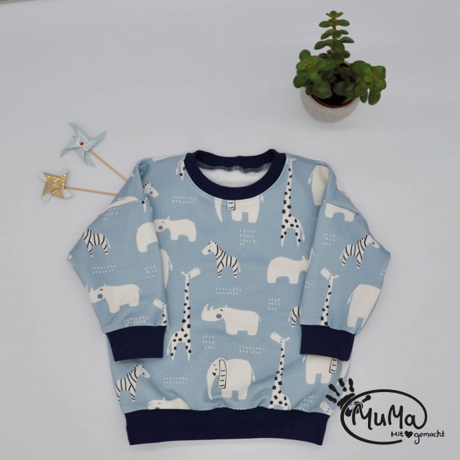 Oversized Sweater - Bio-French-Terry Big Five mit Bund dunkelblau