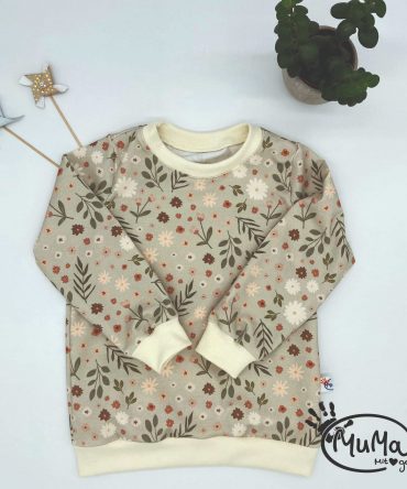 Sweater - Bio-Jersey Miniflowers mit Bund natur