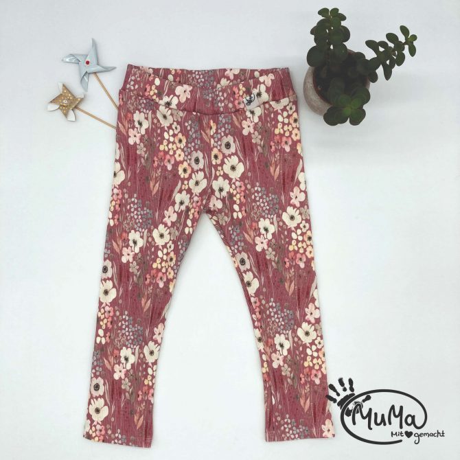 Leggings Rippjersey Blume Altrosa