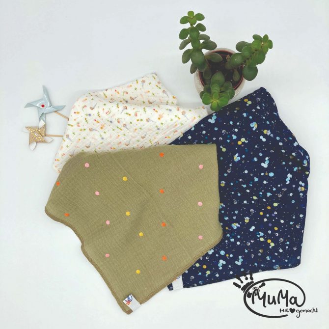 Spuckerle - Ökotex Standard 100 Blumenwiese Khaki Punkte