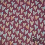 Musselin Aquarell Herzen Dunkles Altrosa